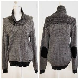 Salsa Men's Elbow Patches Shawl-Collar Sweater M